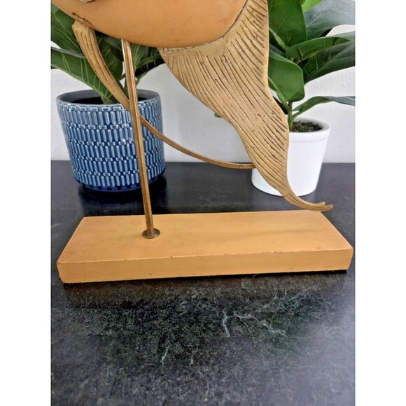 Frederick Cooper 22” Brass & Wood Angelfish Sculpture MCM Fish Vintage Decor - Picture 9 of 10
